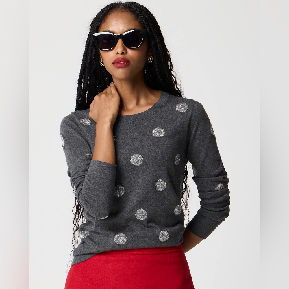 J.Crew Shimmery Polka-Dot Teddie Sweater size Small Size small